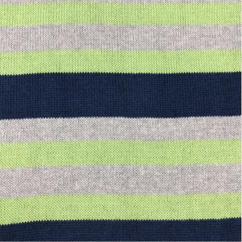 Strickstoff - Streifen - Baumwolle - limegrün/blau